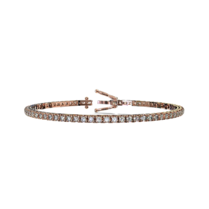 Bracciale tennis quadro in Oro Rosa 18 kt con Diamanti 1,00ct