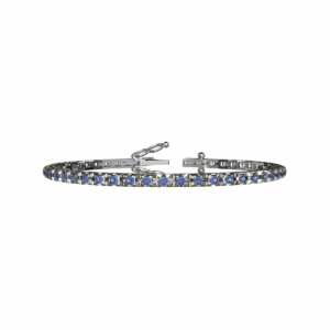Bracciale tennis Piramide in Oro Bianco 18 kt con Zaffiri 1,00ct