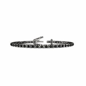 Bracciale tennis Piramide in Oro Bianco 18 kt con Diamanti neri 1,00ct