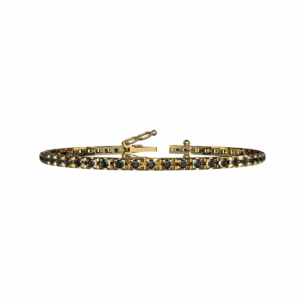 Bracciale tennis Piramide in Oro Giallo 18 kt con Diamanti neri 1,00ct