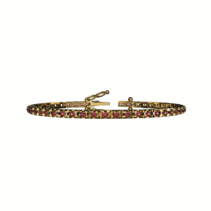 Bracciale tennis Piramide in Oro Giallo 18 kt con Rubini 1,00ct