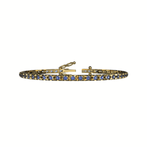 Bracciale tennis Piramide in Oro Giallo 18 kt con Zaffiri 1,00ct