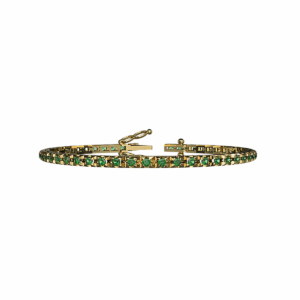 Bracciale tennis Piramide in Oro Giallo 18 kt con Smeraldi 1,00ct