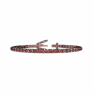 Bracciale tennis Piramide in Oro Rosa 18 kt con Rubini 1,00ct