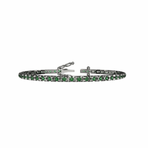 Bracciale tennis Piramide in Oro Bianco 18 kt con Smeraldi 3,00ct