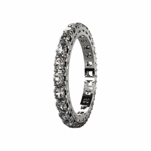 Anello Eternity Piramide in Oro Bianco 18 kt con Diamanti 0,30ct