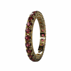Anello Eternity Piramide in Oro Giallo 18 kt con Rubini 0,30ct
