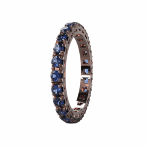 Anello Eternity Piramide in Oro Rosa 18 kt con Zaffiri 0,30ct