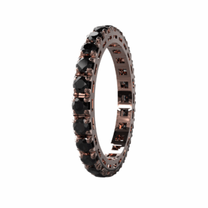 Anello Eternity Piramide in Oro Rosa 18 kt con Diamanti neri 0,30ct