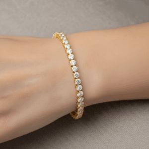 Bracciale tennis filo in Oro Giallo 18 kt con Diamanti 1,00ct