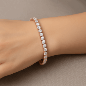 Bracciale tennis filo in Oro Rosa 18 kt con Diamanti 2,00ct